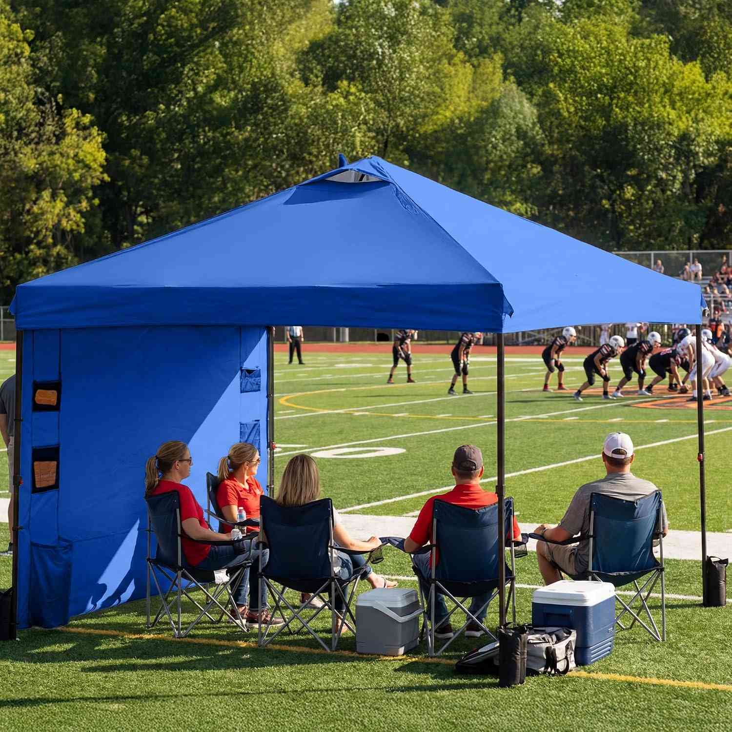 10x10 Ft One-Touch Pop Up Canopy-tält med sidovägg