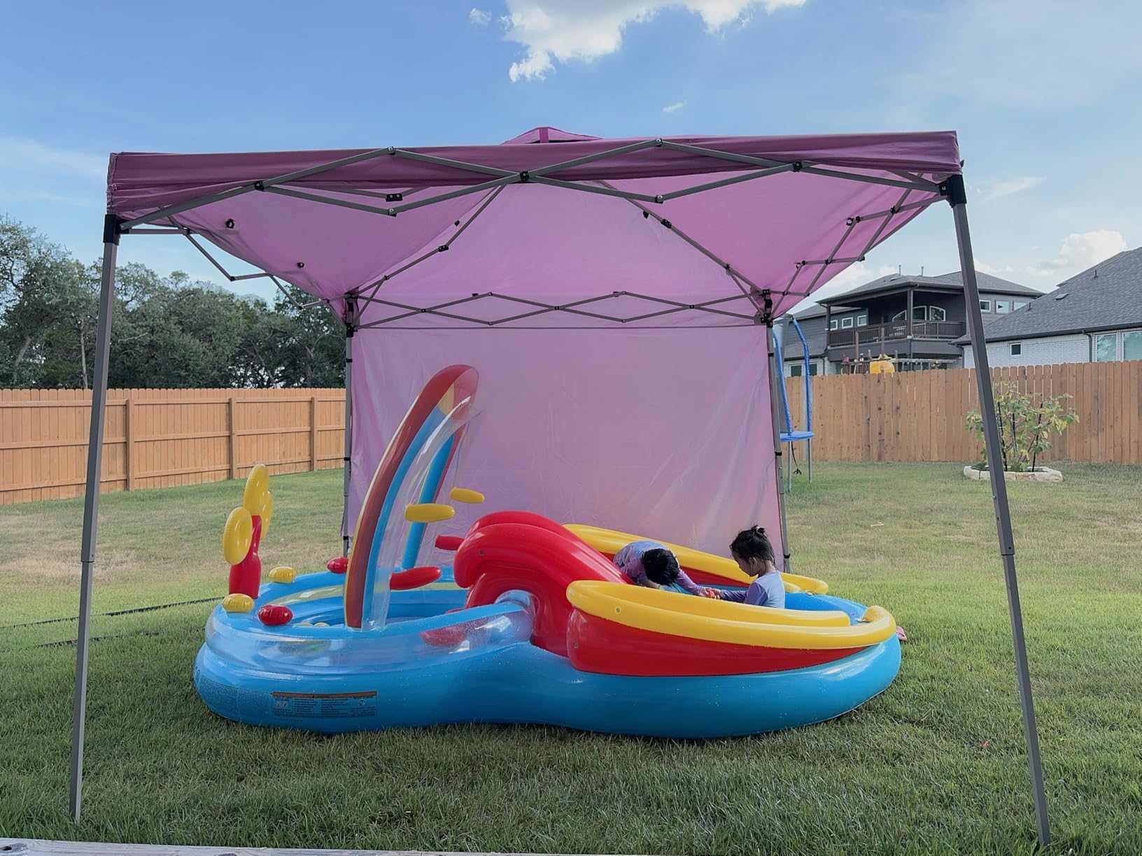 10x10 Ft Slant Ben Pop Up Canopy-tält med bakre sidovägg