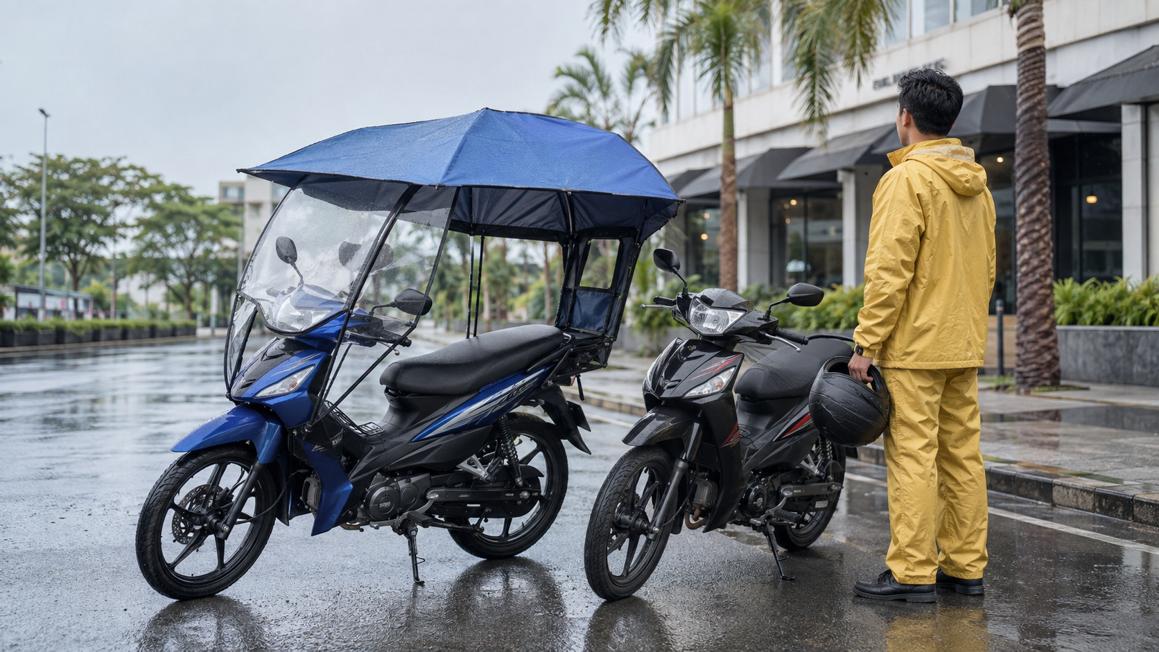 Motorcykelparaplykapell vs regndräkt: vilket fungerar bättre?