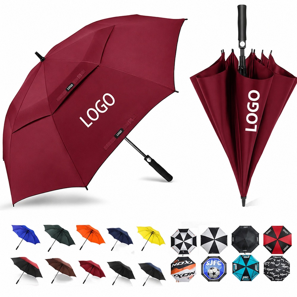Partihandel One-Touch Vented Golf Paraply med anpassad logotyp