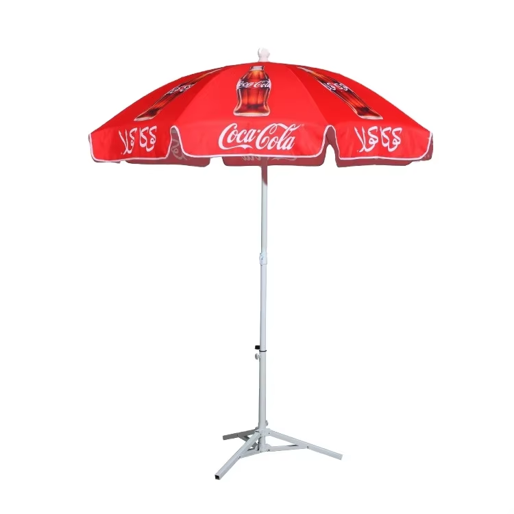 Partihandel Stål-Rib polyester utomhus annons paraplyer